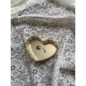 Vintage Western Charm Set Gold Heart and Silver Cowboy Boot Jewelry Trinkets